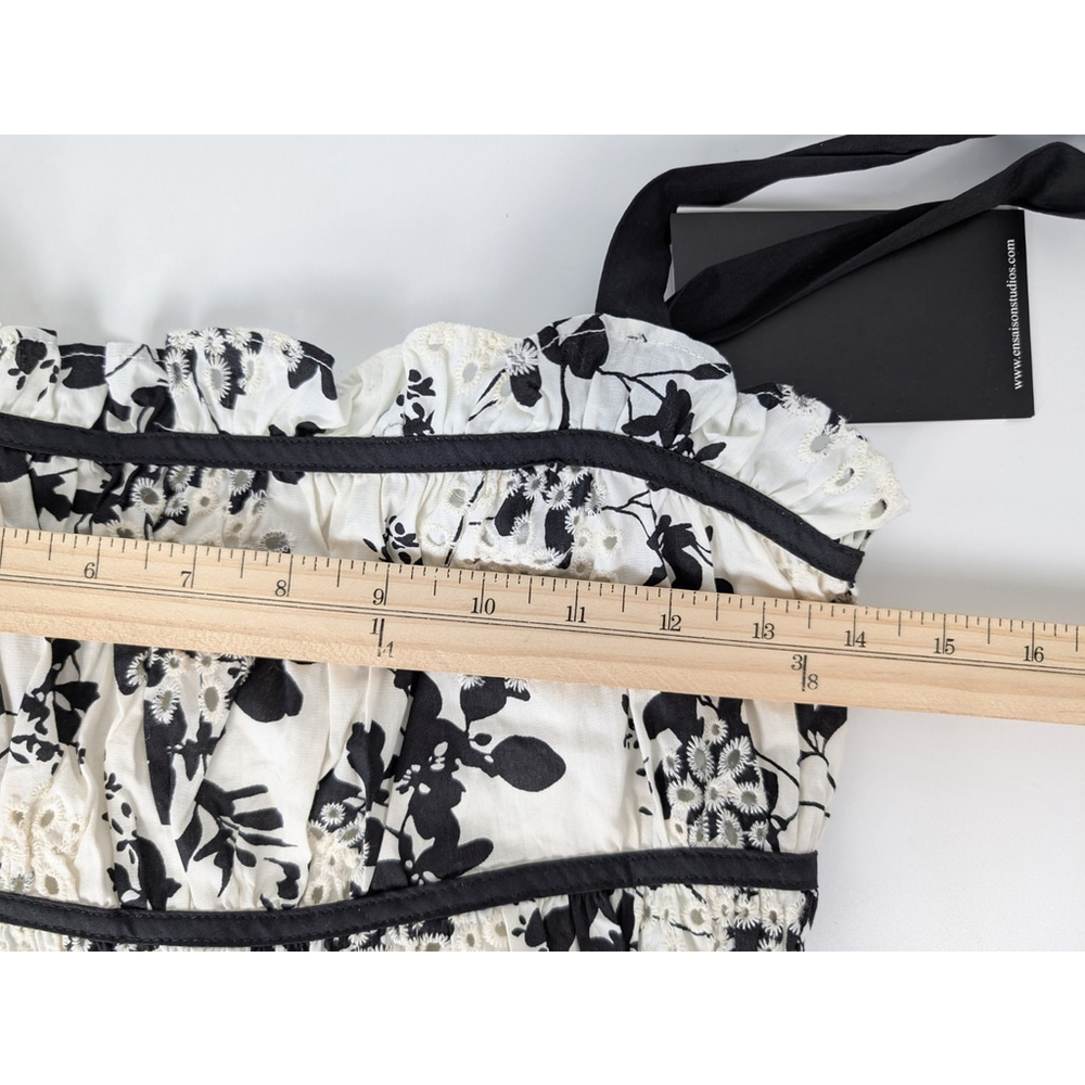 En Saison Vivi Eyelet Floral Print Midi Dress Size S NWT Cottagecore Ascot Fairy - Picture 10 of 12